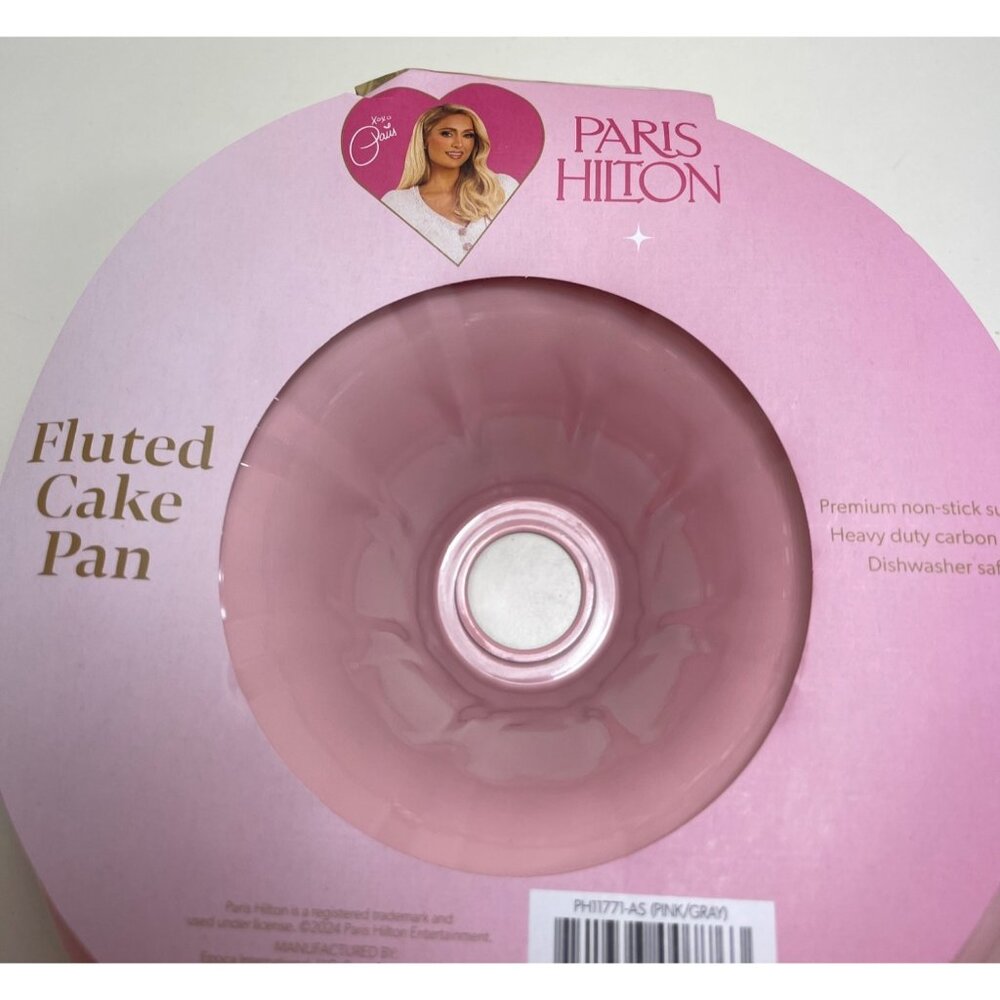 Paris Hilton Fluted Cake Pan Non-Stick Heavy Duty Carbon Steel Pink - Picture 5 of 8